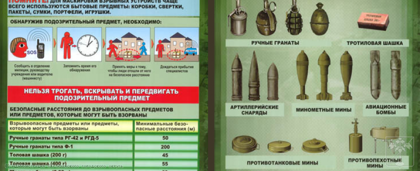 Правила поведения при обнаружении взрывоопасного предмета.  03.10.2024 г. 